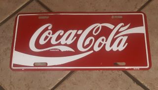 Metal Vintage Drink Coca Cola License Plate Car Tag Embossed Sign Red