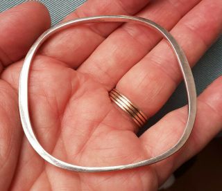 Fully Hallmarked Solid Sterling Silver Ladies Vintage Bangle In Vgc