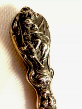 Vtg Sterling Silver F&b Nail File With Art Nouveau Lovers On Swing