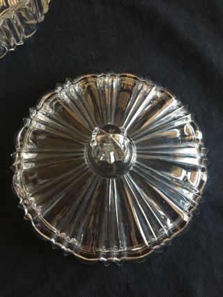 Vintage Clear Glass Powder Puff Jar w/ Lid Or Trinket Box 3
