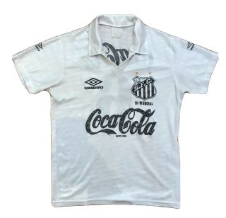 Vintage Santos Fc Brazilian Football/soccer Shirt (no.  6,  Coca - Cola Sponsor)