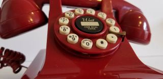 Crosley Model 302 Push - Button Landline Kettle Desktop Phone Red Vintage Look 2