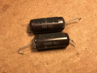 Matched Pair Vintage Good - All.  22 Uf 400v Red Molded Tone Capacitors Test Great