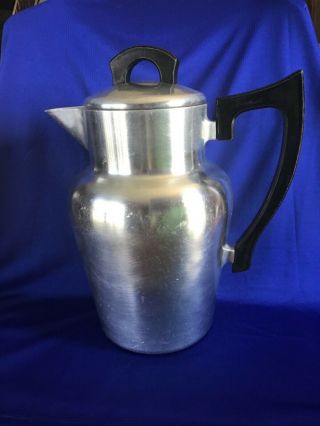 Vintage 1940’s Kitchen Craft Cast Aluminum Pitcher/coffee Pot With Wood Handles