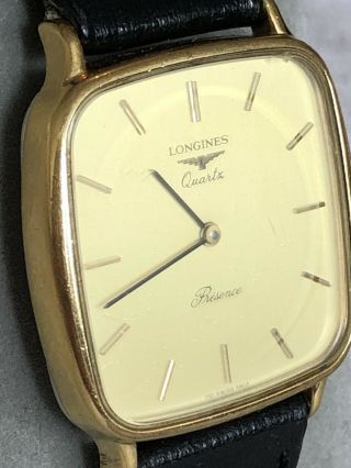 Mens Vintage Gold Plated Longines Quartz Presence Watch Swiss V8 L150.  4 Spares