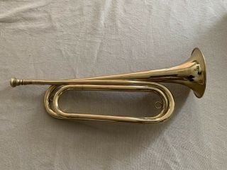 Authentic Vintage Rexcraft ? Boyscout Bsa Brass Us Regulation Trumpet Bugle