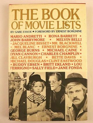 The Book Of Movie Lists By Gabe Essoe 1981 Hardcover Dj Old Movies Retro Vintage