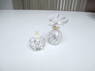2 Vintage Perfume Bottles - - One Orrefors And One Lalique Nina Ricci Dove