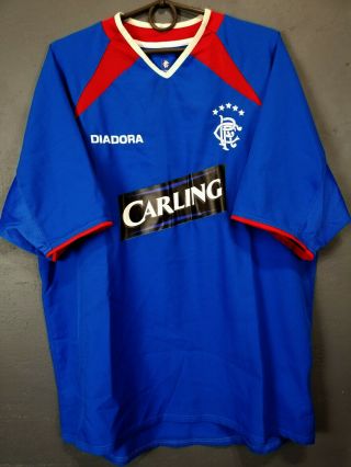 Vintage Glasgow Rangers 2003/2005 Scotland Soccer Football Shirt Jersey Size L