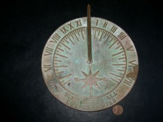 Vintage Sundial,  Bronze/brass,  " Time Takes All But Memories " Lannon Quarries