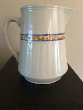 Vintage RED WING POTTERY GRAY LINE SPONGE BAND Water/Milk PITCHER 6 1/4 