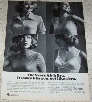 1975 Ad Page - Sears Ah - H Bra Sexy Girl Lingerie Vintage Print Advertising