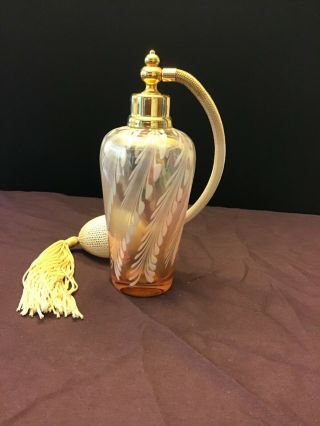 Vintage Pink Glass Perfume Bottle With Spray Bulb Collectable/Decorative 3