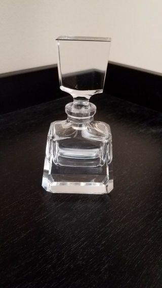 Vintage Hand Cut Clear Heavy Crystal Perfume Bottle