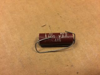 Nos Vintage Good - All.  02 Uf 600v Capacitor Red Molded Tone Cap (qty Avail