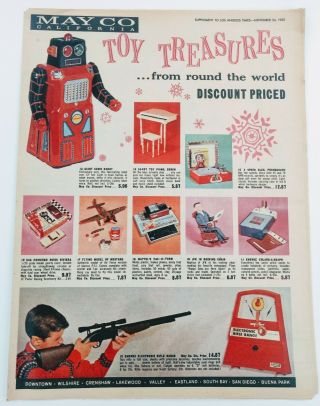 Vintage Nov 24,  1963 Los Angeles Times Mayco Toy Treasure Sales Insert
