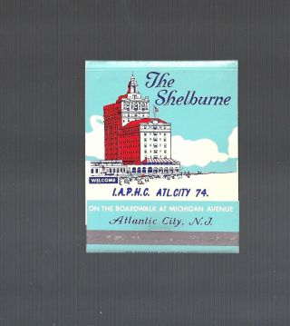 Collectible Vintage 1950s The Shelburne Hotel,  Atlantic City Jumbo Lg Matchbook