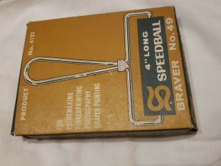 Speedball Vintage 4 Inches Long Brayer 49 For Printing With Box
