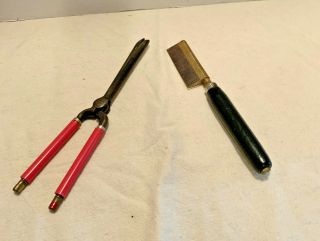 Antique Vintage Hair Stying Marcel Curling Iron,  Hot Hair Straigtening Comb