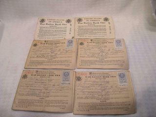 Vintage World War Ii United States Of America Ration Books One & Two Some Stamps