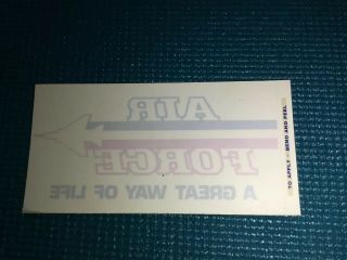 Vintage Air Force Window Sticker Decal (a Great Way Of Life)