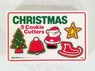 Vintage 1987 Fox Run Craftsman Christmas 5 Cookie Cutters