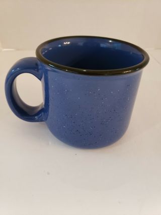 Marlboro Unlimited Coffee Mug Cup Blue Speckled Black Rim Heavyduty Vintage