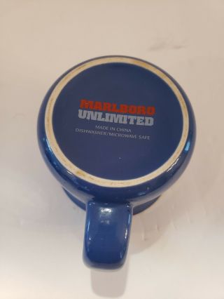 Marlboro Unlimited Coffee Mug Cup Blue Speckled Black Rim Heavyduty Vintage 2