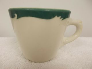 Vtg Syracuse China Porcelain White & Green Coffee Tea Cup Mug Restaurant Ware