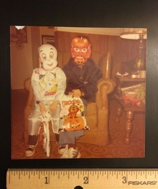 Vintage Halloween Photo Casper The Ghost And Devil 1977