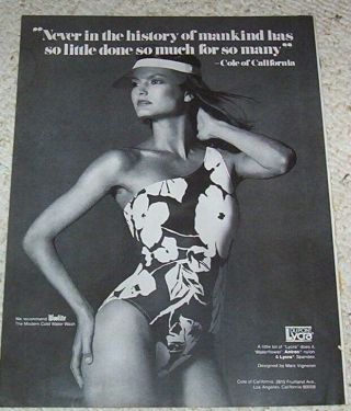 1977 Print Ad Page - Cole Of California Swimsuits Sexy Girl Vintage Advertising