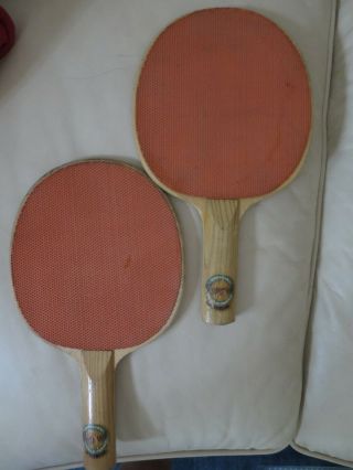 2 Vintage Harvard Ping Pong Paddles 3 - Ply