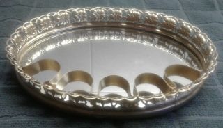 Vintage Vanity Mirrored Tray With Lipstick Holders