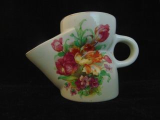 Victorian Porcelain Scuttle Style Shaving Mug With Flower Bouquet