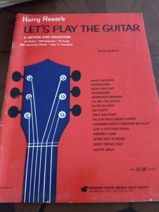 Harry Resers Lets Play The Guitar Music Book Vintage