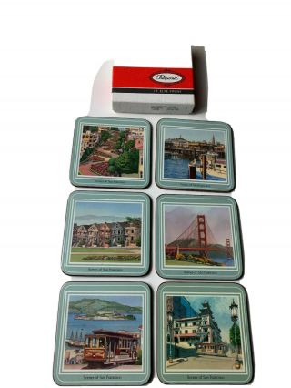 Vintage Pimpernel Cork Coasters Scenes Of San Francisco Set Of 6 Made In England