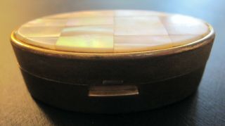 VINTAGE MOTHER OF PEARL MAX FACTOR LIPSTICK COMPACT w/MIRROR - MADE IN ENGLAND 2