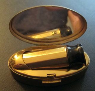 VINTAGE MOTHER OF PEARL MAX FACTOR LIPSTICK COMPACT w/MIRROR - MADE IN ENGLAND 3