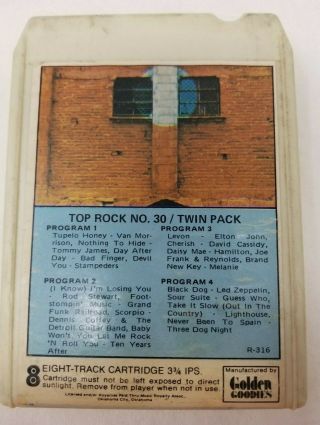 Vintage Top Rock No.  30 Twin Pack 8 Track Tape Bad Finger Elton John Grand Funk