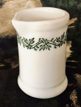 Vintage China Restaurant Ware Individual Creamer White W/ “green Leaves”