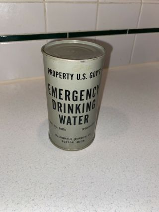 Vintage Cold War Fallout Shelter Emergency Drinking Water Can 1953 Cd