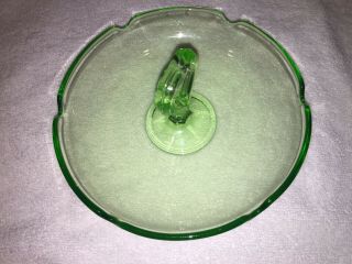 Vintage Vaseline Glass (Green Uranium) Candy Dish with Heart Handle - 6 inch 3