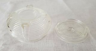 Art Deco Clear Glass Lidded Vanity Trinket/Powder Dish/Jar 2