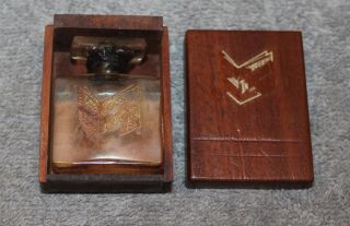 Vintage Perfume Bottle Intermele Tibah? In Wood Box Music Book Front