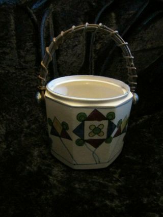 Vintage Revelation Ware Biscuit Jar - Made In Japan 1920s - 1930s Art - Deco Pattern