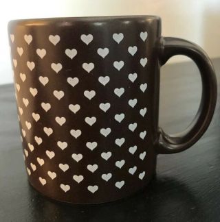 Vintage Waechtersbach West Germany Small Purple Hearts Ceramic Coffee Cup Mug