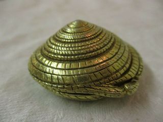 Vintage Estee Lauder Azuree Gold Tone Compact Spiral Shell Empty