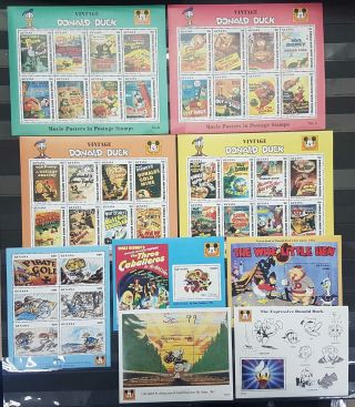 Z0617 Guyana Walt Disney Vintage Donald Duck Movie Posters Full 5kb,  4bl Mnh