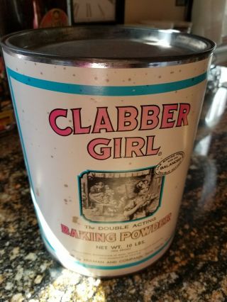 Large Vintage Clabber Girl Baking Powder Tin