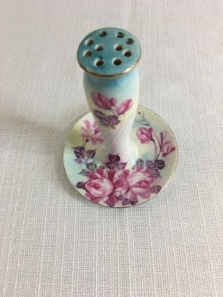 VINTAGE LIMOGES CHINA HAND PAINTED HAT PIN HOLD VANITY ITEM 2